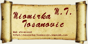 Miomirka Tošanović vizit kartica